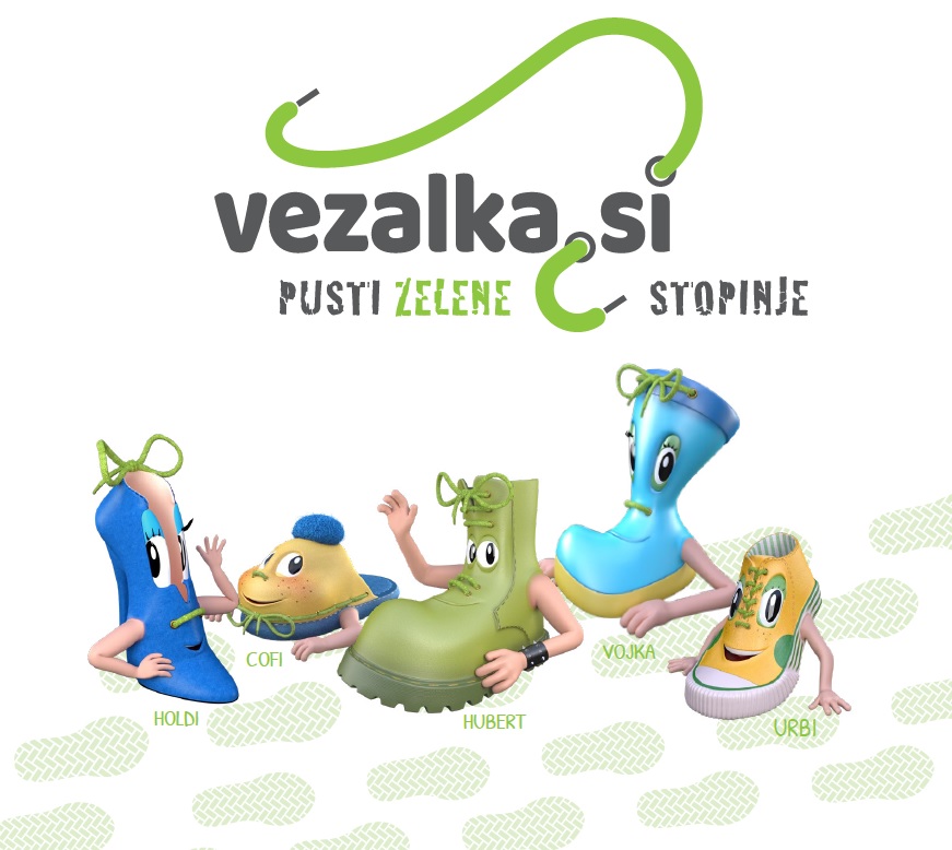 Naslovnica zloženke Vezalka.si - Pusti odgovorne stopinje.